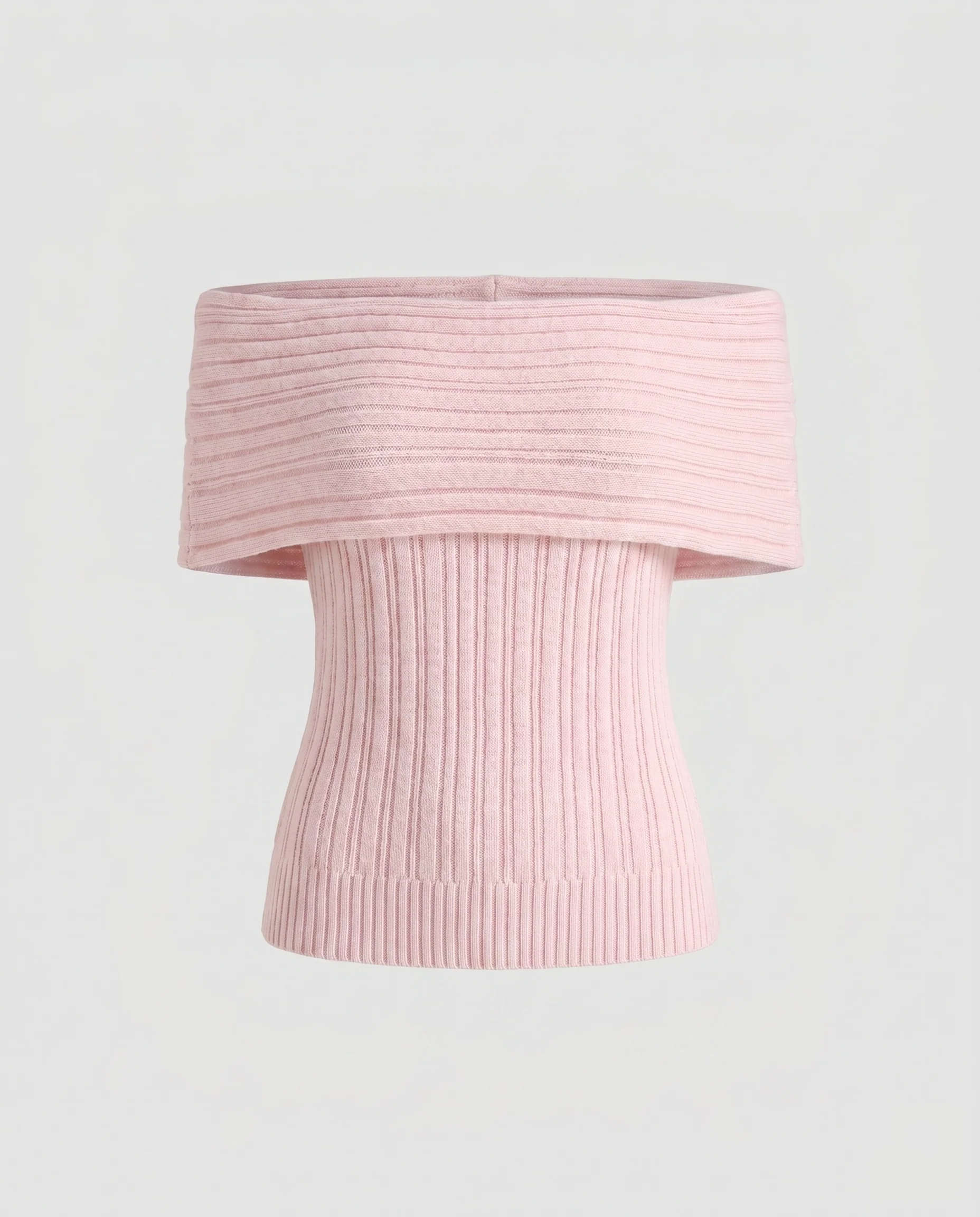 Damen Off-Shoulder Strickoberteil mit modernen Rippdetails - Image 5
