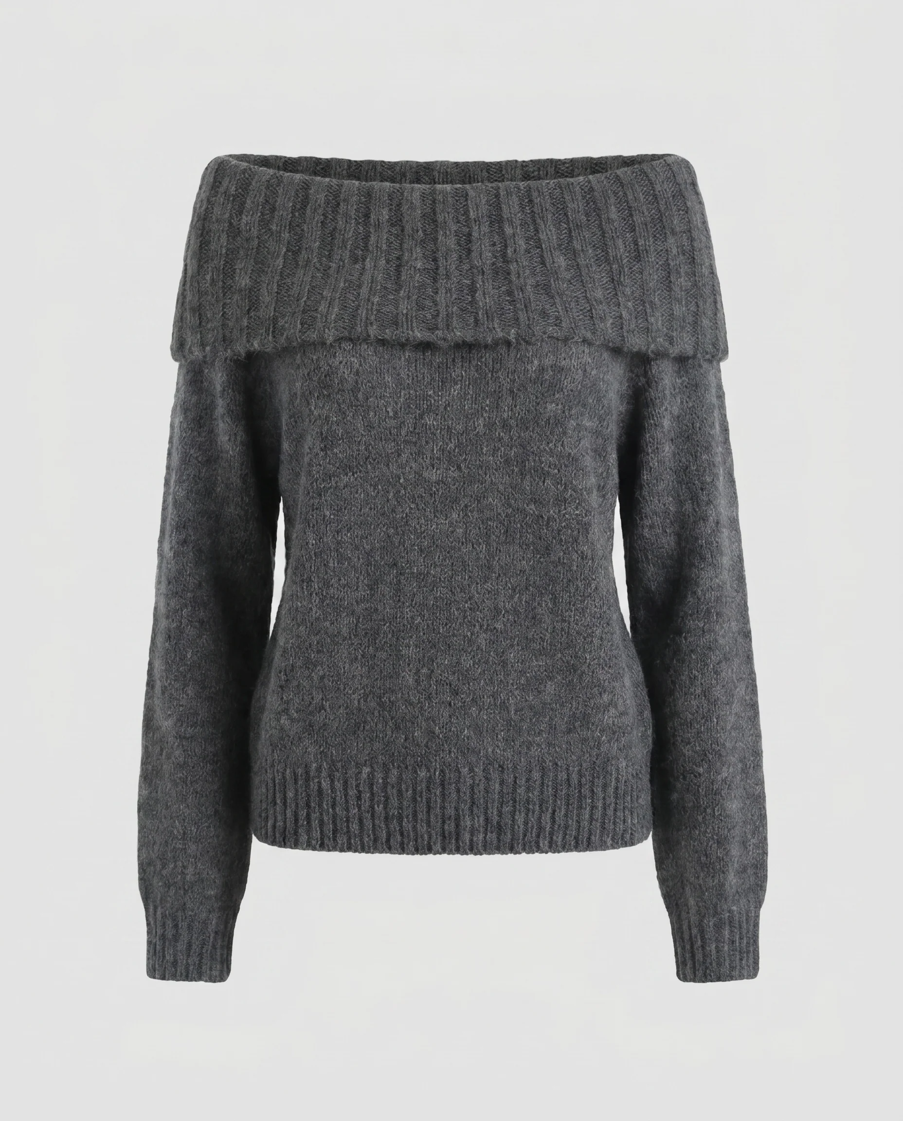 Damen Off-Shoulder Strickpullover mit großzügigem Kragen R&B - Image 5
