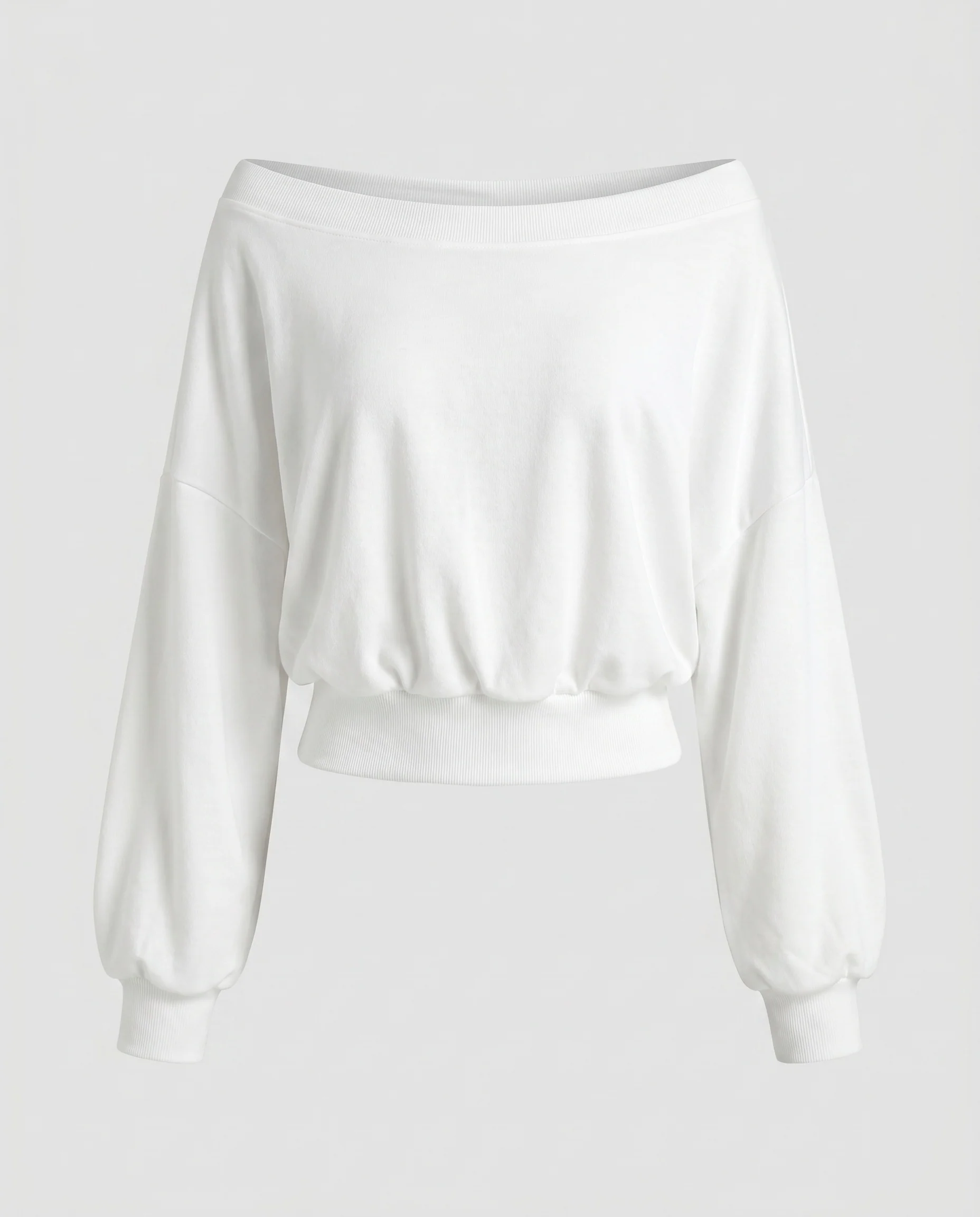 Damen Off-Shoulder Sweatshirt mit weitem Schnitt und elastischem Saum - Image 5