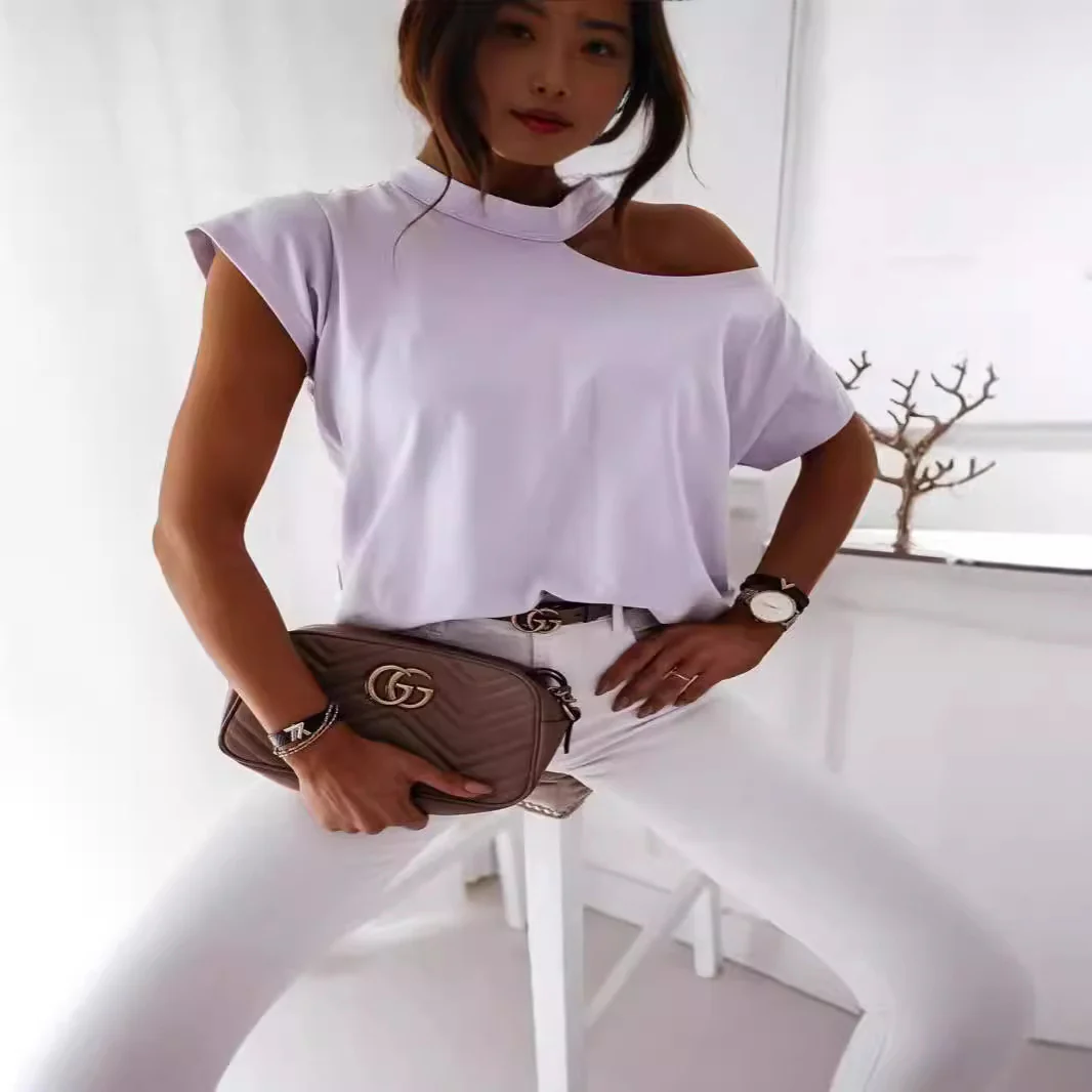 Damen Off-Shoulder T-Shirt mit modernem Schnitt und bequemen Ärmeln R&B - Image 2