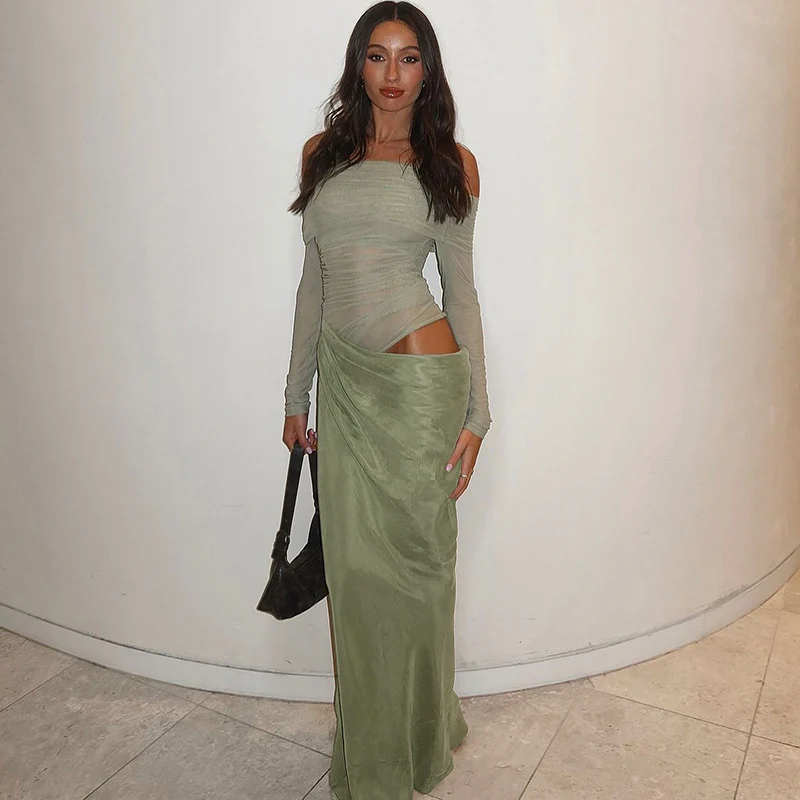 Damen Off-Shoulder Wickelkleid mit Rüschendetails R&B - Image 2