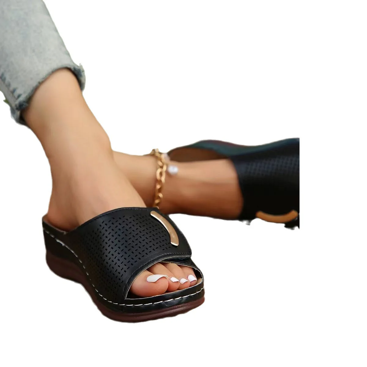 Damen Offene Clogs mit atmungsaktiver Obermaterialstruktur und modischem Design R&B - Image 5