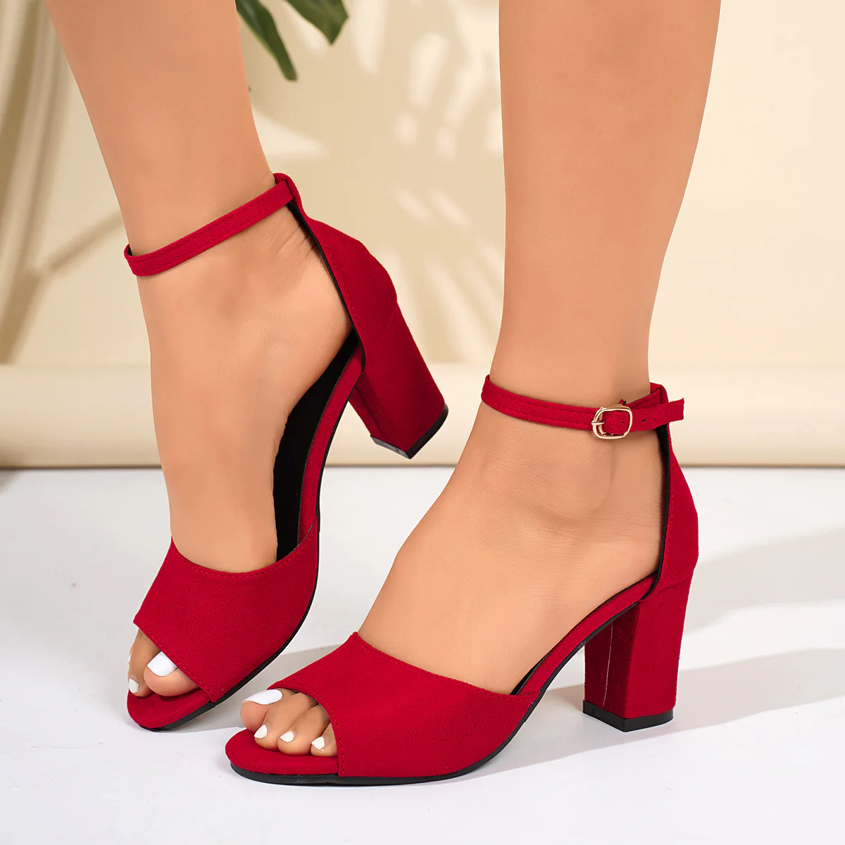 Damen Offene Sandalen mit modischem Blockabsatz und verstellbarem Riemchen R&B - Image 4