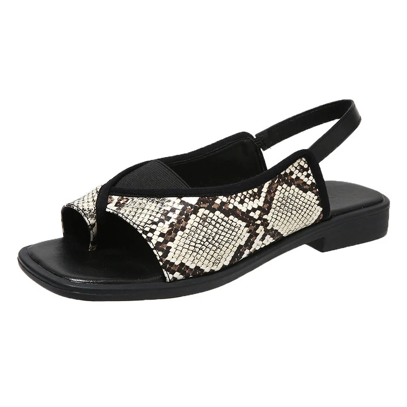 Damen Offene Slippers mit modischem Schlangenlederdesign und Komfortsohle R&B - Image 6