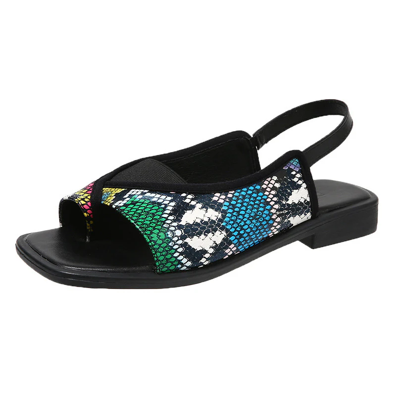 Damen Offene Slippers mit modischem Schlangenlederdesign und Komfortsohle R&B - Image 8
