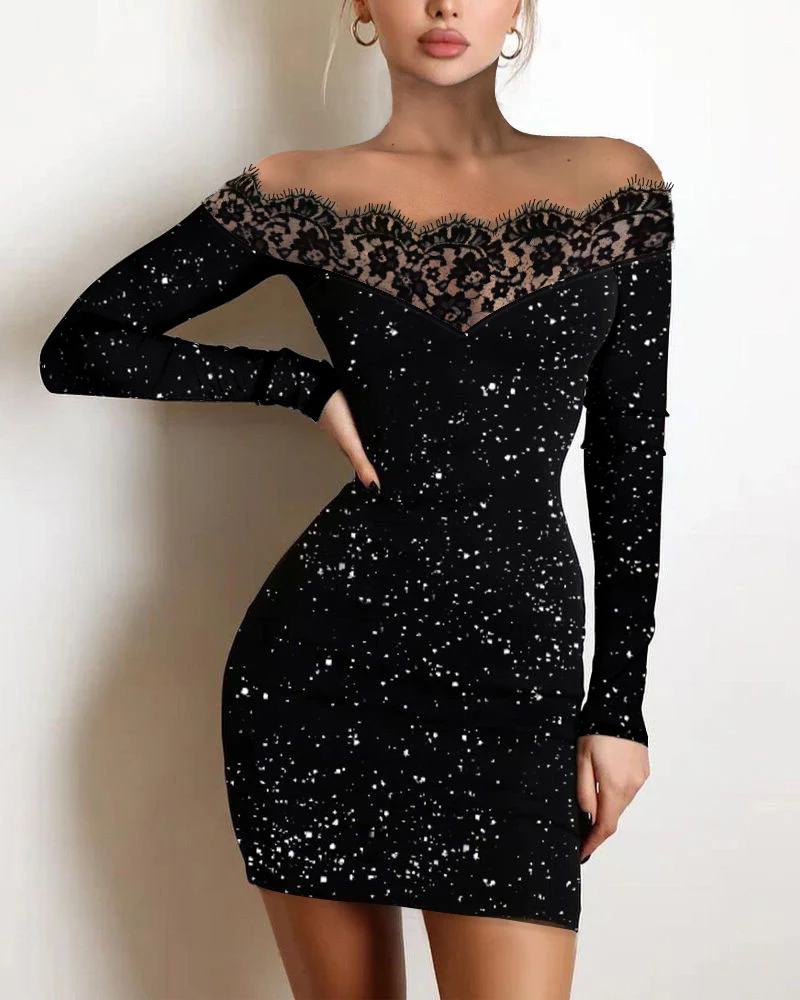 Damen Offshoulder Kleid mit Spitzenbesatz R&B - Image 6