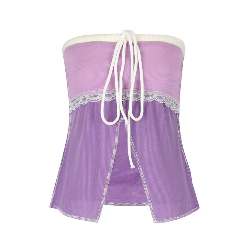 Damen Offshoulder Top mit Spitzenakzenten und Tasche R&B - Image 6