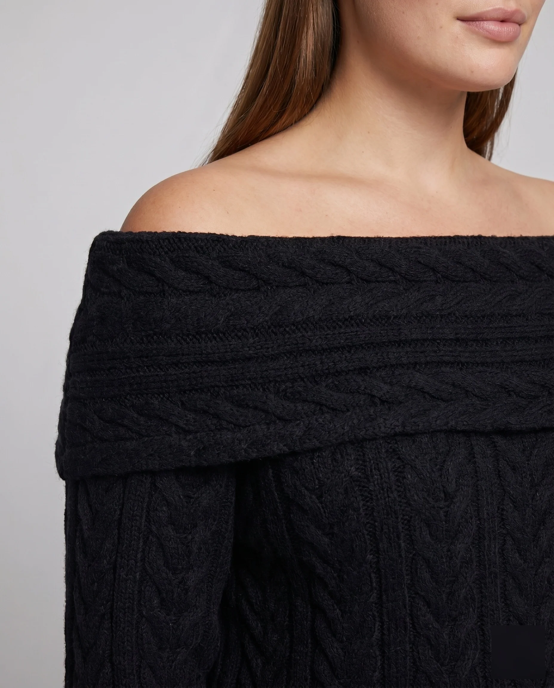Damen Oversize-Strickpullover mit schulterfreiem Design und voluminösen Ärmeln R&B - Image 3