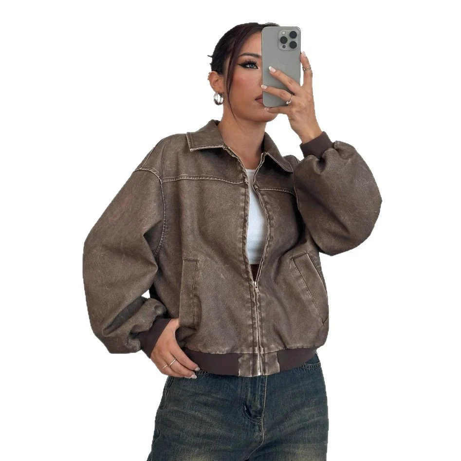 Damen oversized Bomberjacke mit lässigem Schnitt und voluminösen Ärmeln R&B - Image 5