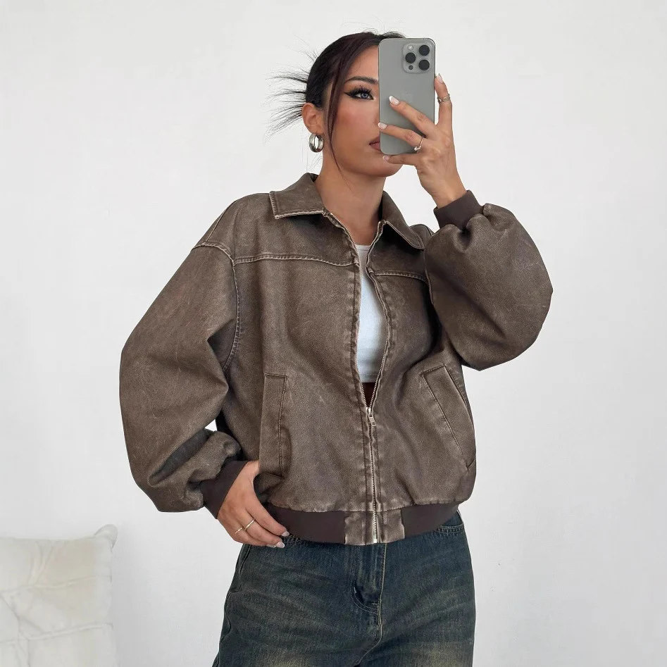 Damen oversized Bomberjacke mit lässigem Schnitt und voluminösen Ärmeln R&B - Image 7