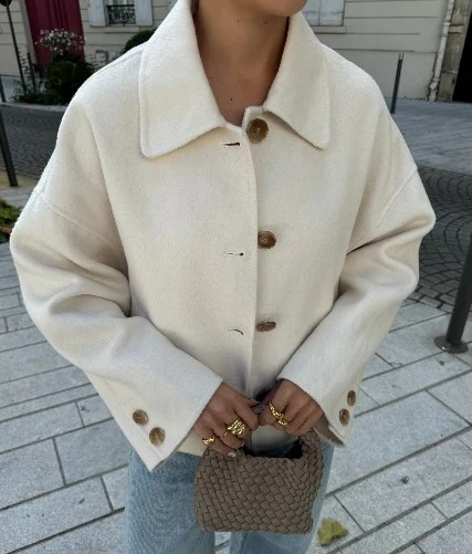Damen oversized Wolljacke mit elegantem Kragen R&B - Image 6