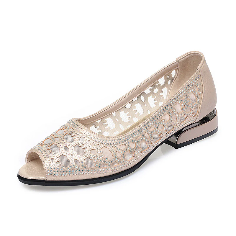 Damen Peeptoe Pumps mit elegantem Spitzenverzierung und komfortablem Blockabsatz R&B - Image 8