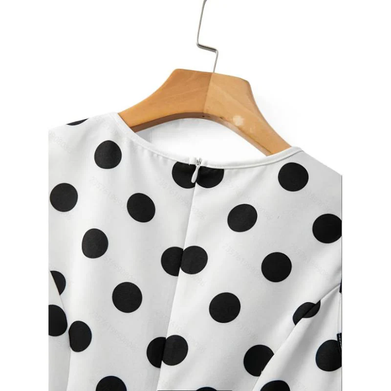 Damen Peplum-Oberteil mit modernen Punkten R&B - Image 4