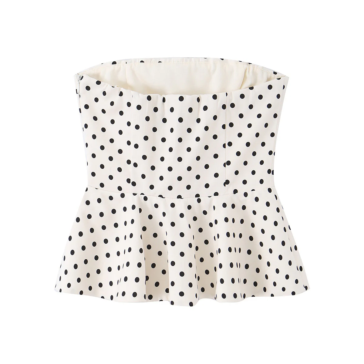 Damen Peplum-Oberteil mit strukturiertem Polka-Dot-Muster R&B - Image 2