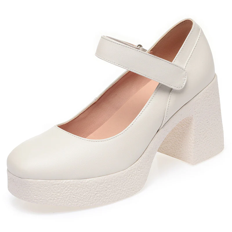 Damen Plateau-Mary Jane Pumps mit verstellbarem Riemen und komfortablem Blockabsatz R&B - Image 6