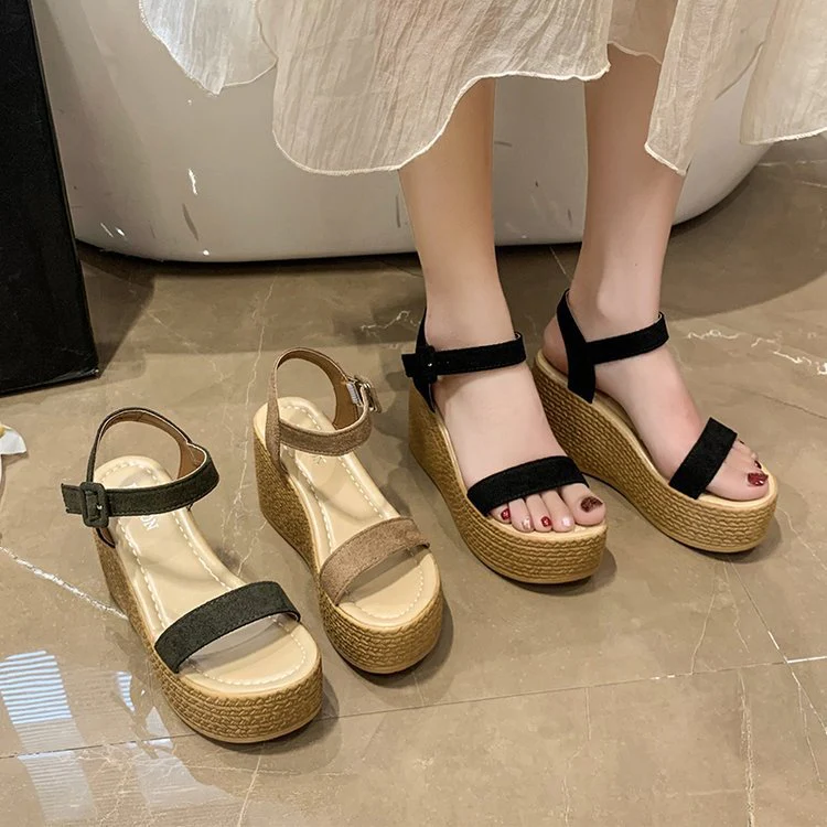 Damen-Plateau-Sandalen mit elegantem Riemchendesign und komfortabler Korksohle R&B - Image 5