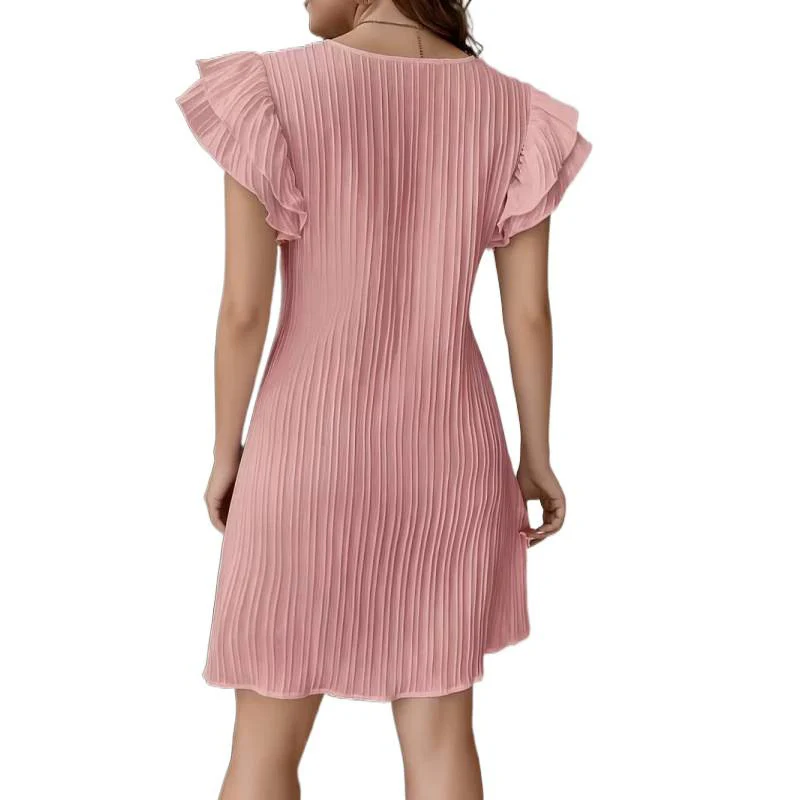 Damen Plissiertes Kurzkleid mit Rüschendetails R&B - Image 5