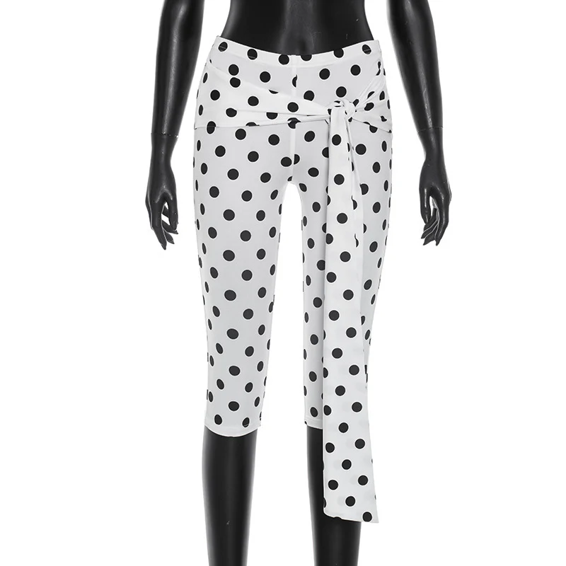 Damen Polka-Dot Culottes mit elegantem Bindegürtel R&B - Image 12