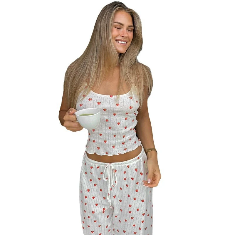 Damen Pyjama-Set mit Herzen und verstellbarem Bund Heidi-Mode - Image 5