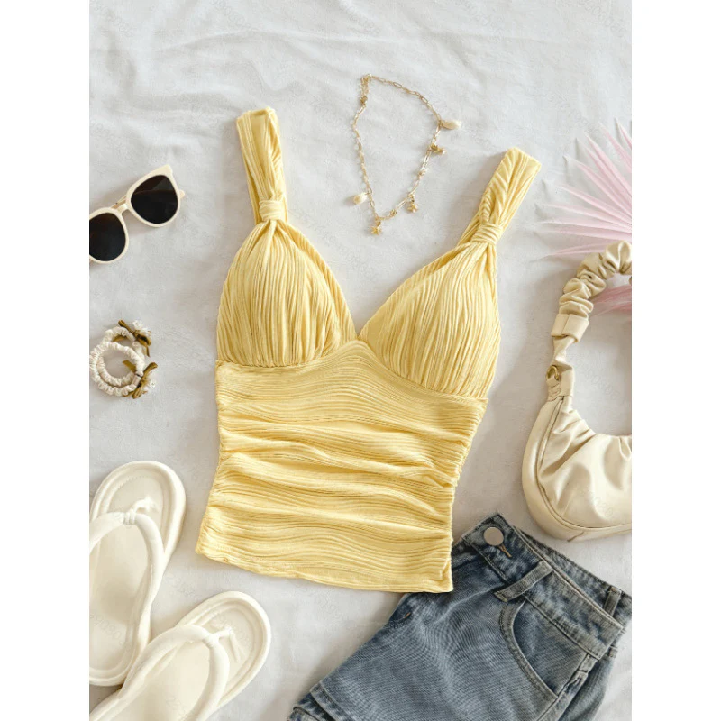 Damen Raffiniertes Cropped Top mit Volantdetails R&B - Image 3