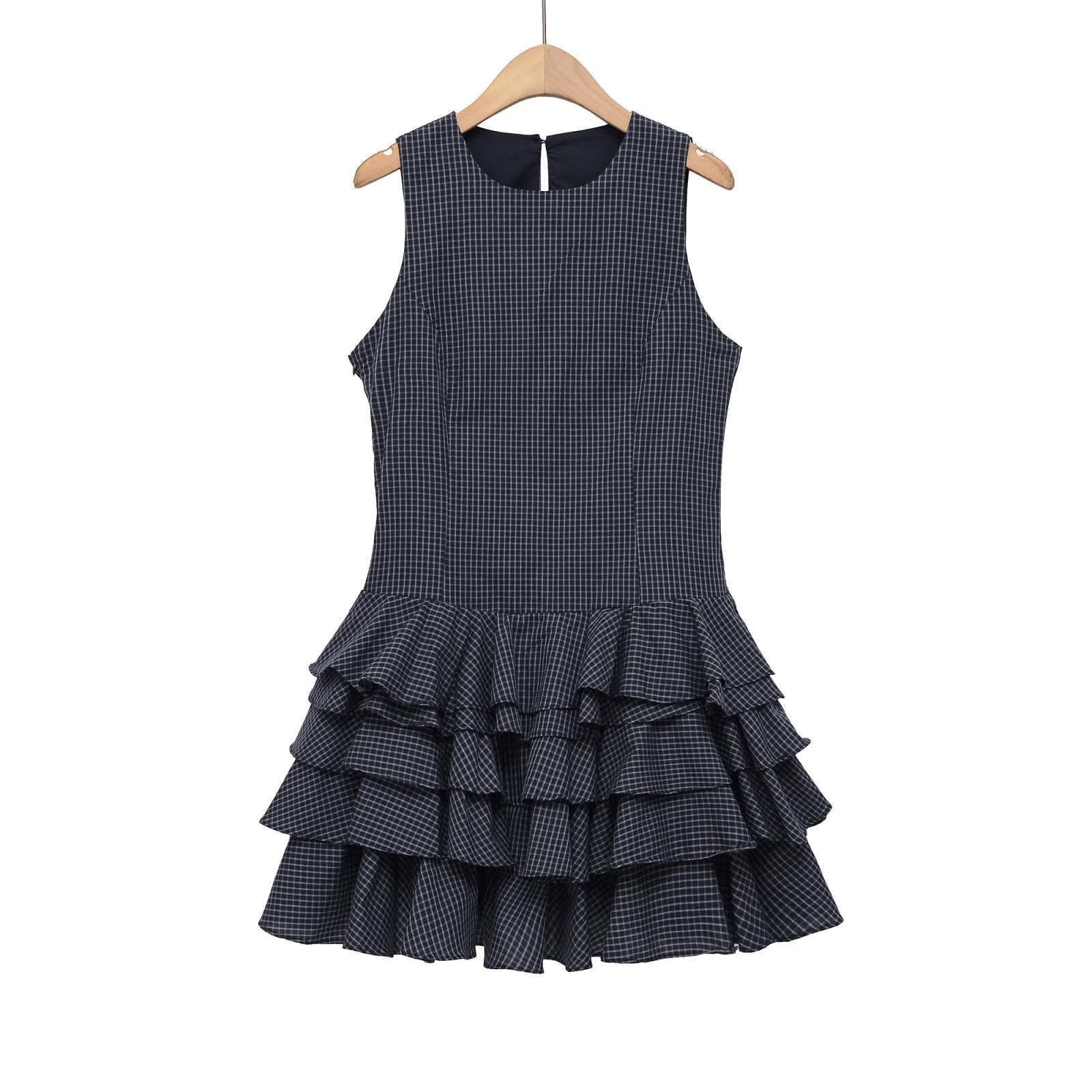 Damen Raffiniertes Sommerkleid mit voluminösem Rüschensaum und elegantem Muster R&B