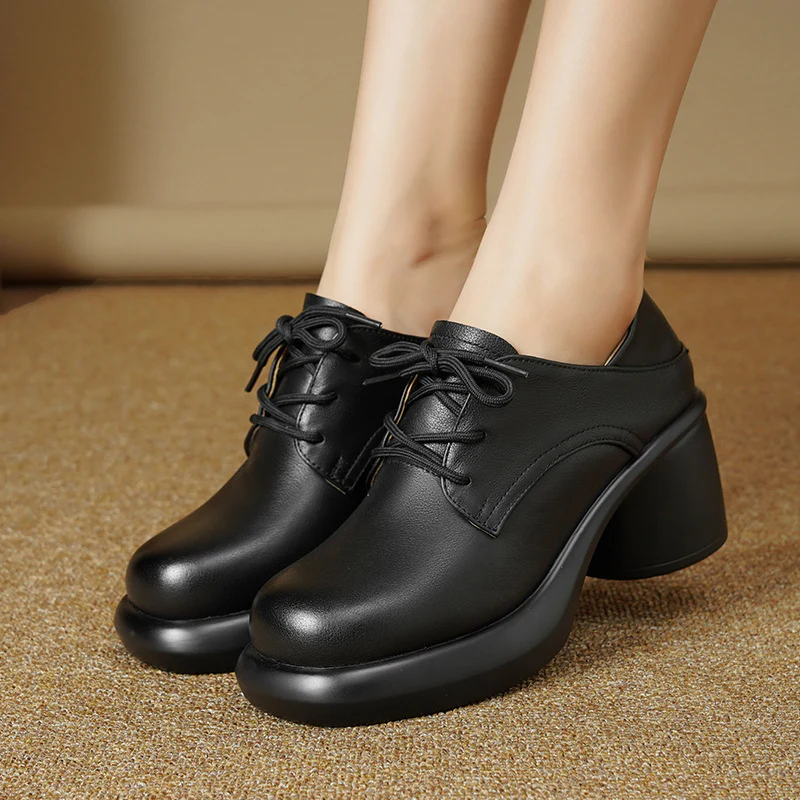 Damen Retro Schnürschuhe mit bequemer Plateausohle R&B - Image 2