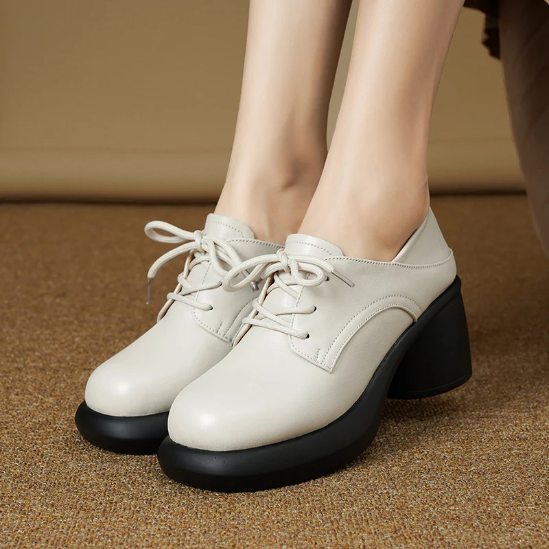 Damen Retro Schnürschuhe mit bequemer Plateausohle R&B - Image 4