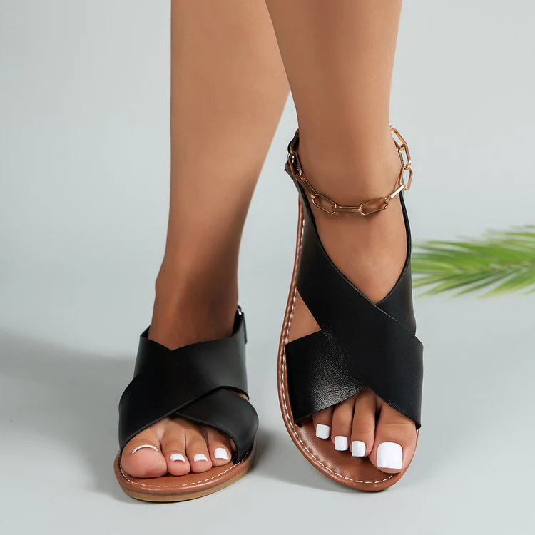 Damen Riemchen-Sandalen mit eleganten Kreuzriemen und modischem Schmuckdetail R&B - Image 7