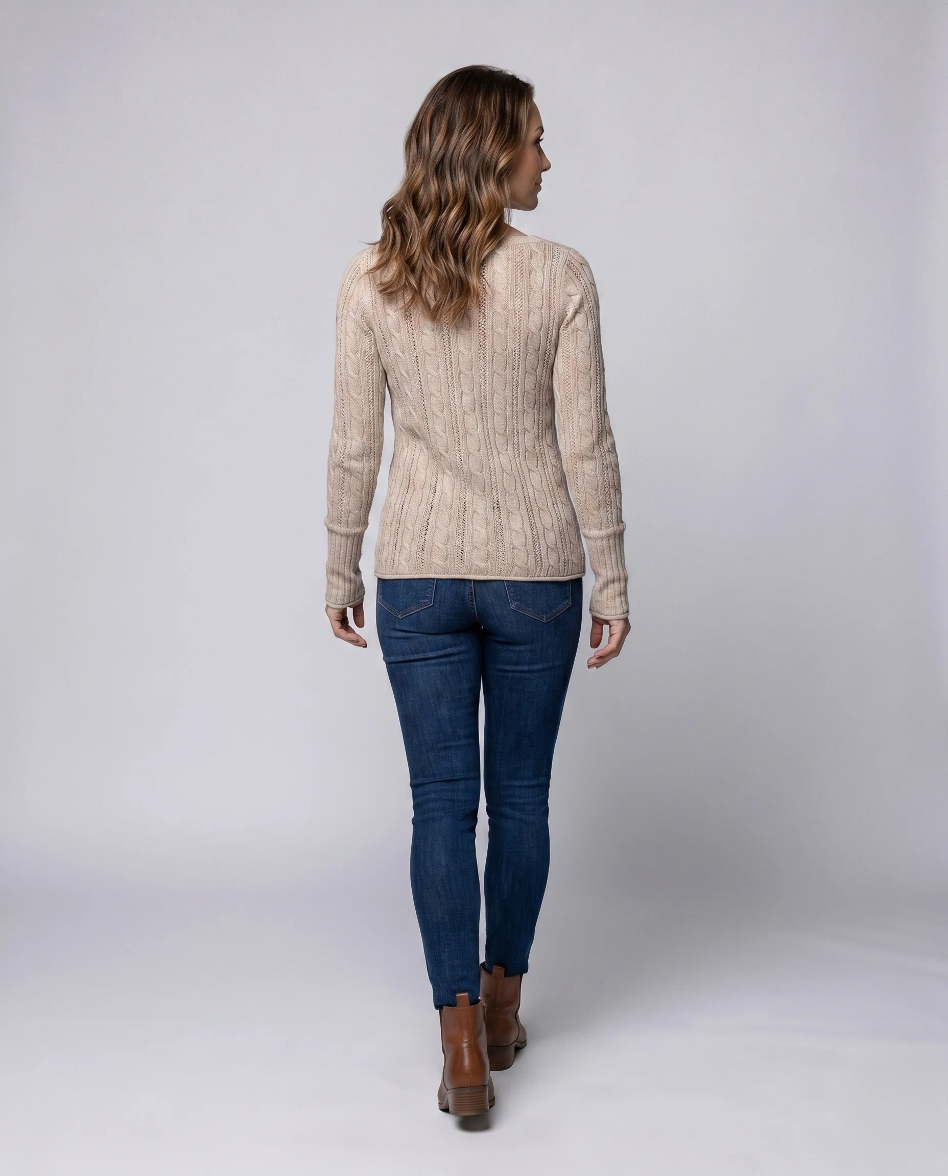 Damen Rippstrickpullover mit quadratischem Ausschnitt und langen Ärmeln - Image 4