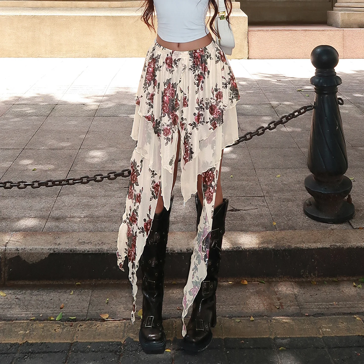 Damen Rock mit floralen Volantdetails R&B - Image 7