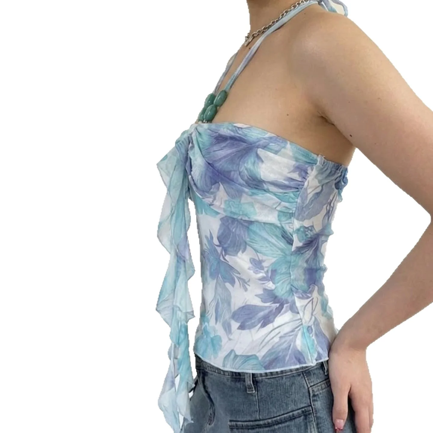 Damen romantisches Blumenshirt R&B - Image 5