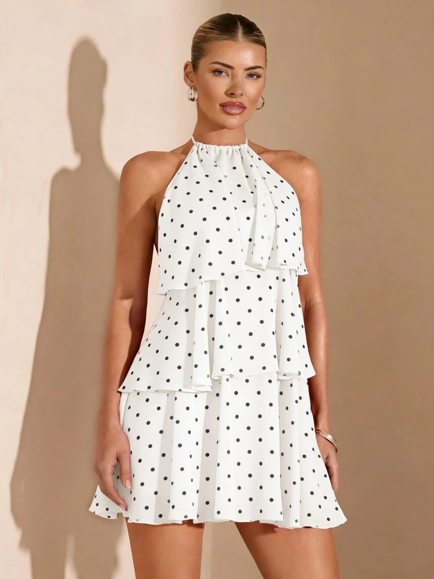 Damen Rüschensommerkleid mit gepunktetem Design und zauberhaftem Ausschnitt R&B - Image 6