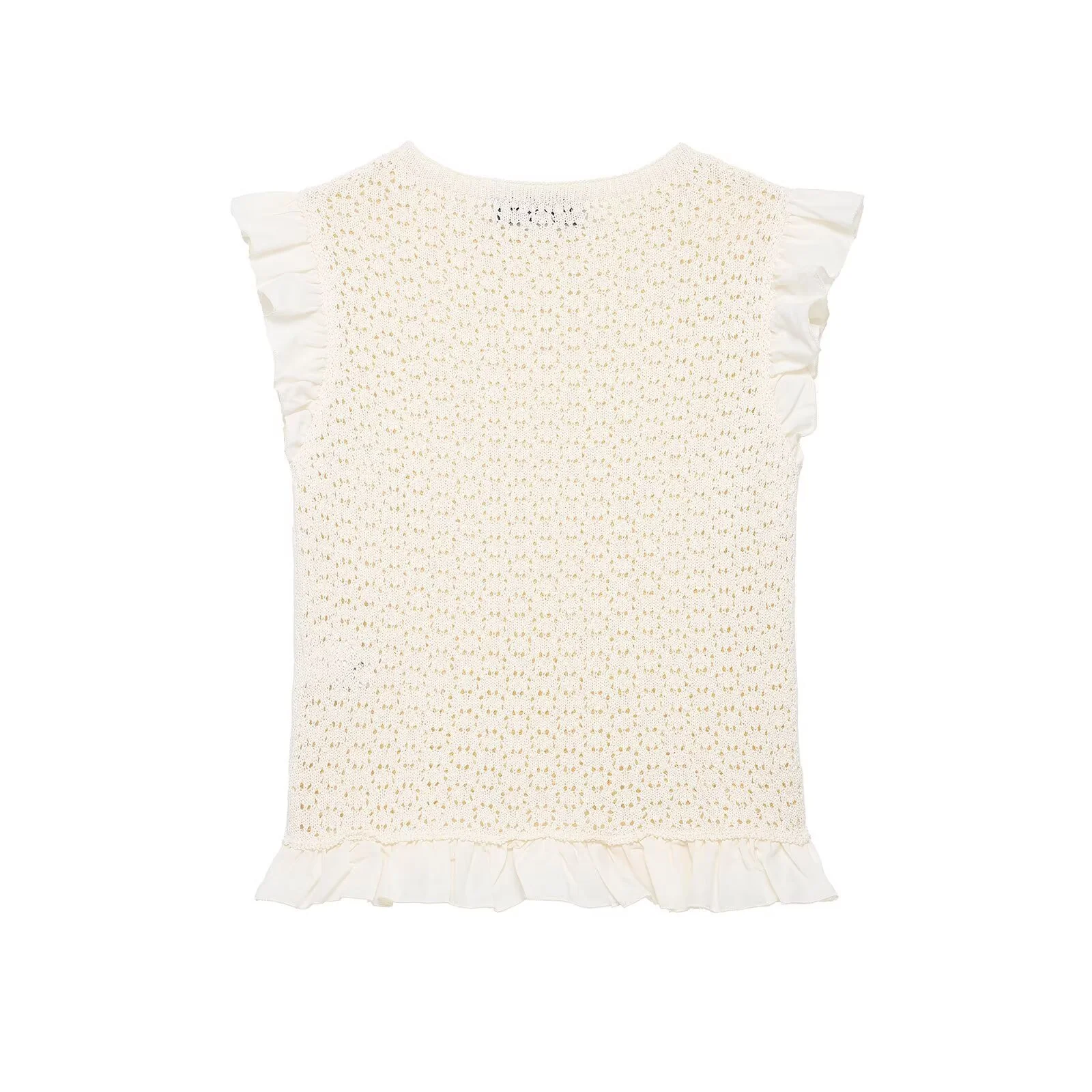 Damen Rüschenshirt mit feiner Lochstickerei und gerafftem Saum R&B - Image 2