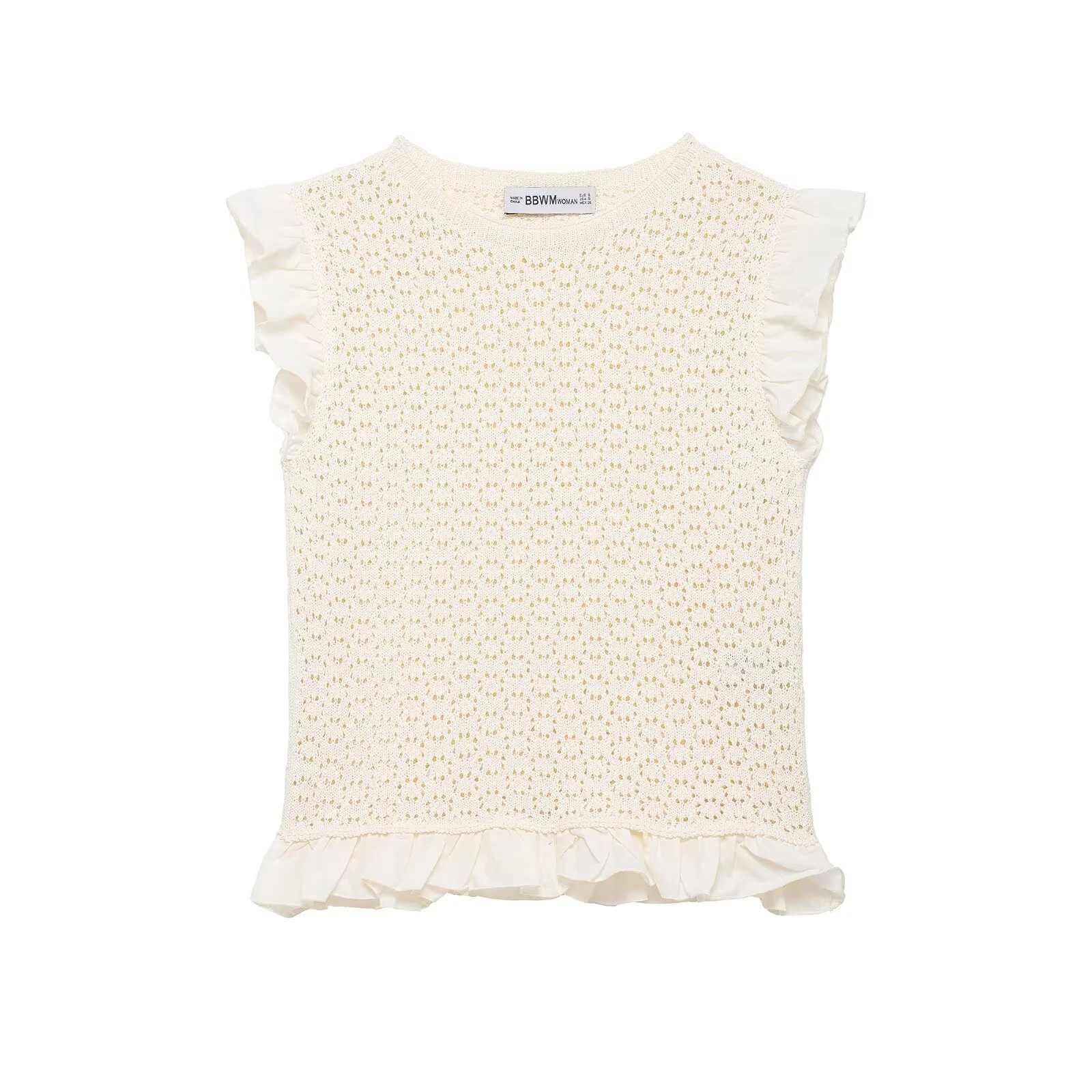 Damen Rüschenshirt mit feiner Lochstickerei und gerafftem Saum R&B - Image 5