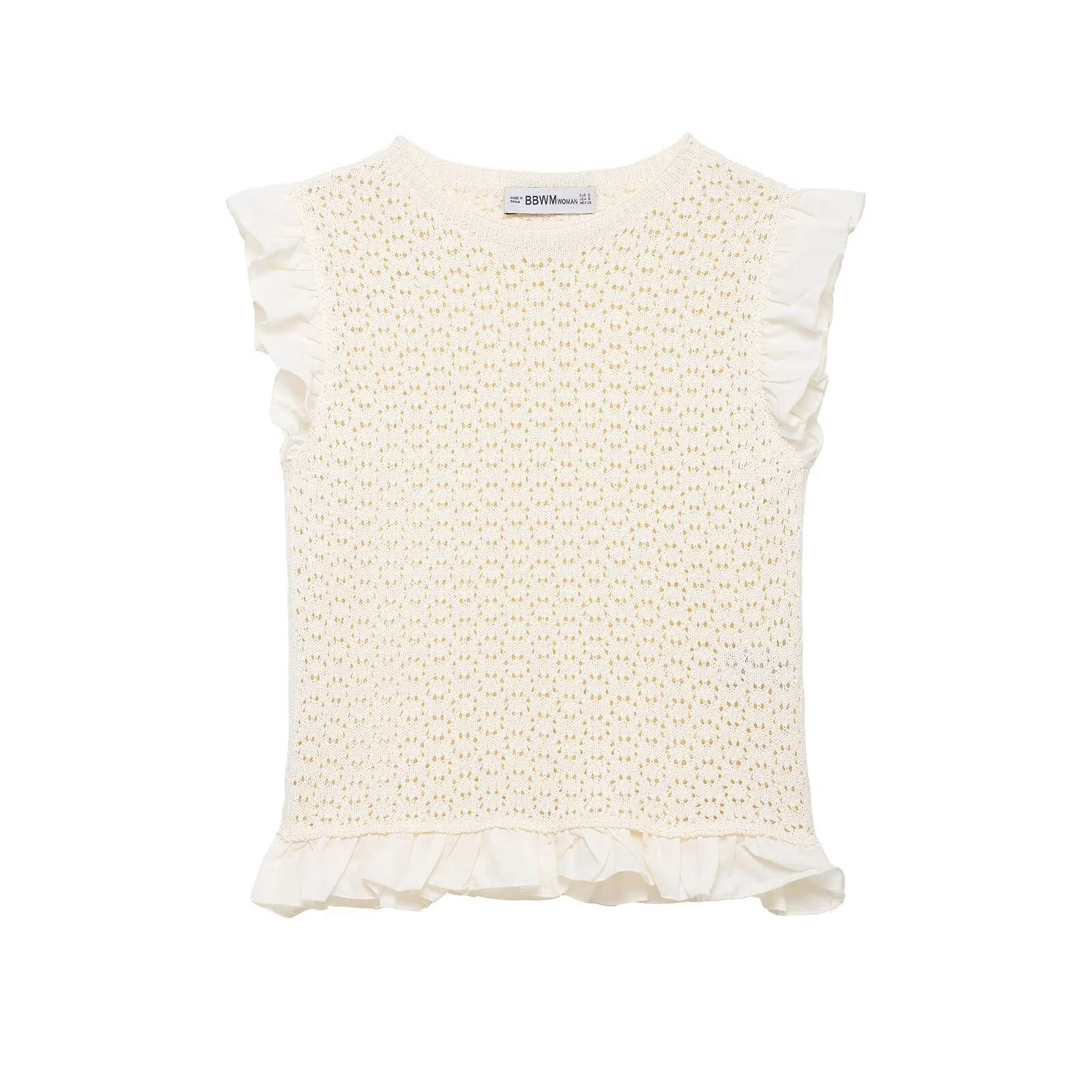 Damen Rüschenshirt mit feiner Lochstickerei und gerafftem Saum R&B - Image 6