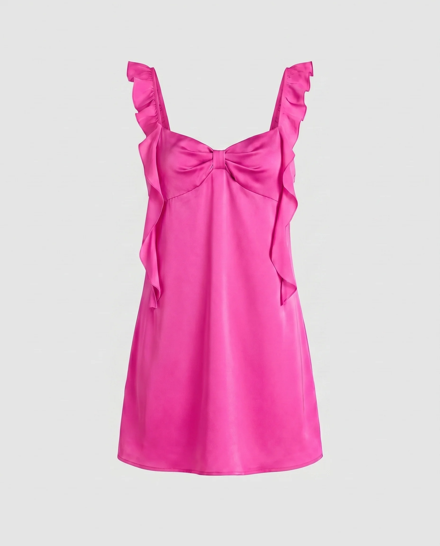 Damen Rüschen Minikleid mit elegantem V-Ausschnitt und zarten Trägern R&B - Image 10