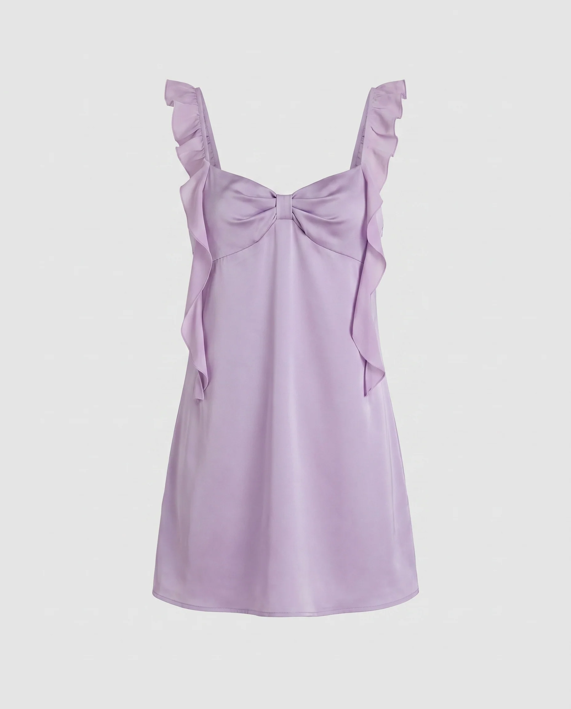 Damen Rüschen Minikleid mit elegantem V-Ausschnitt und zarten Trägern R&B - Image 5