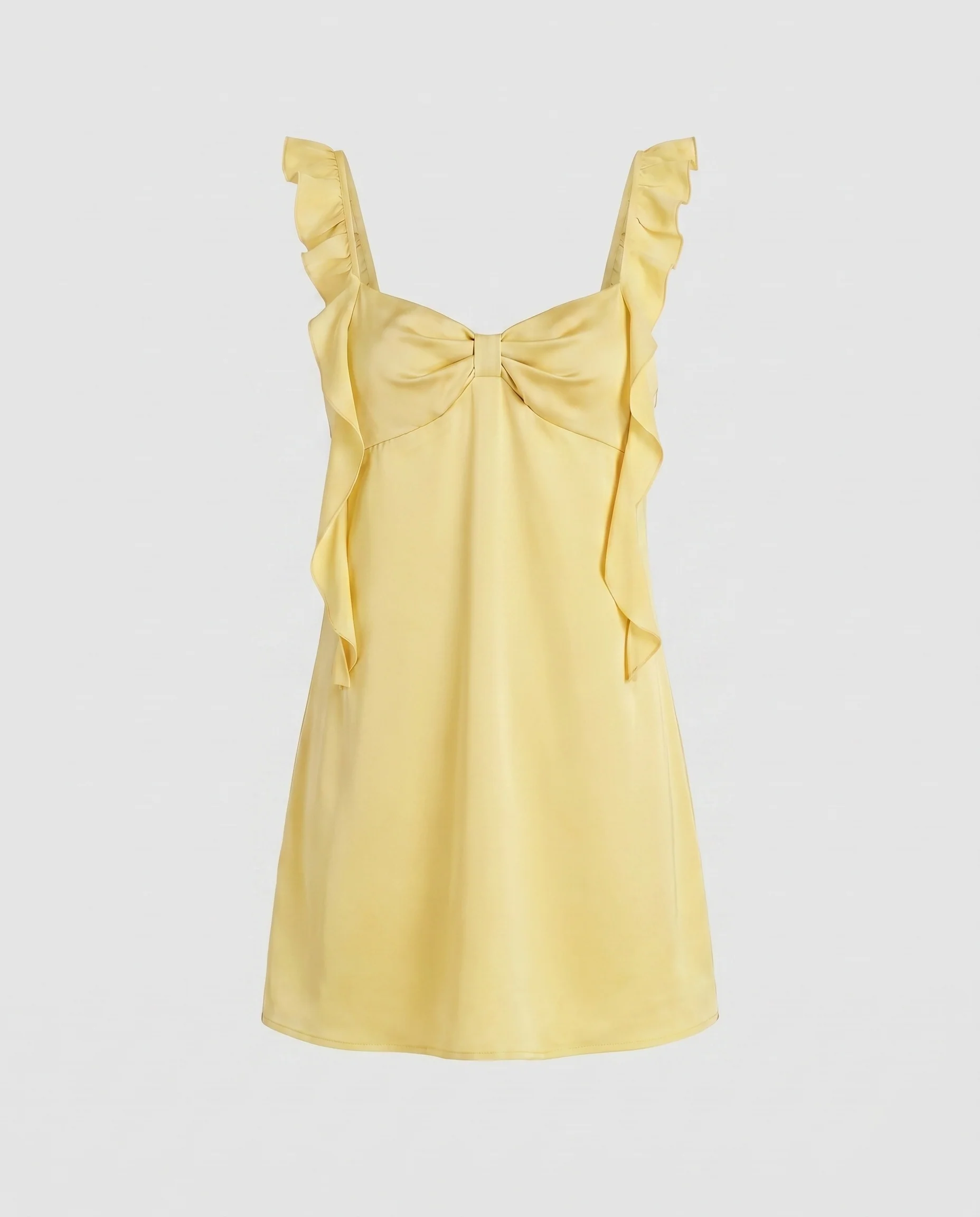 Damen Rüschen Minikleid mit elegantem V-Ausschnitt und zarten Trägern R&B - Image 7
