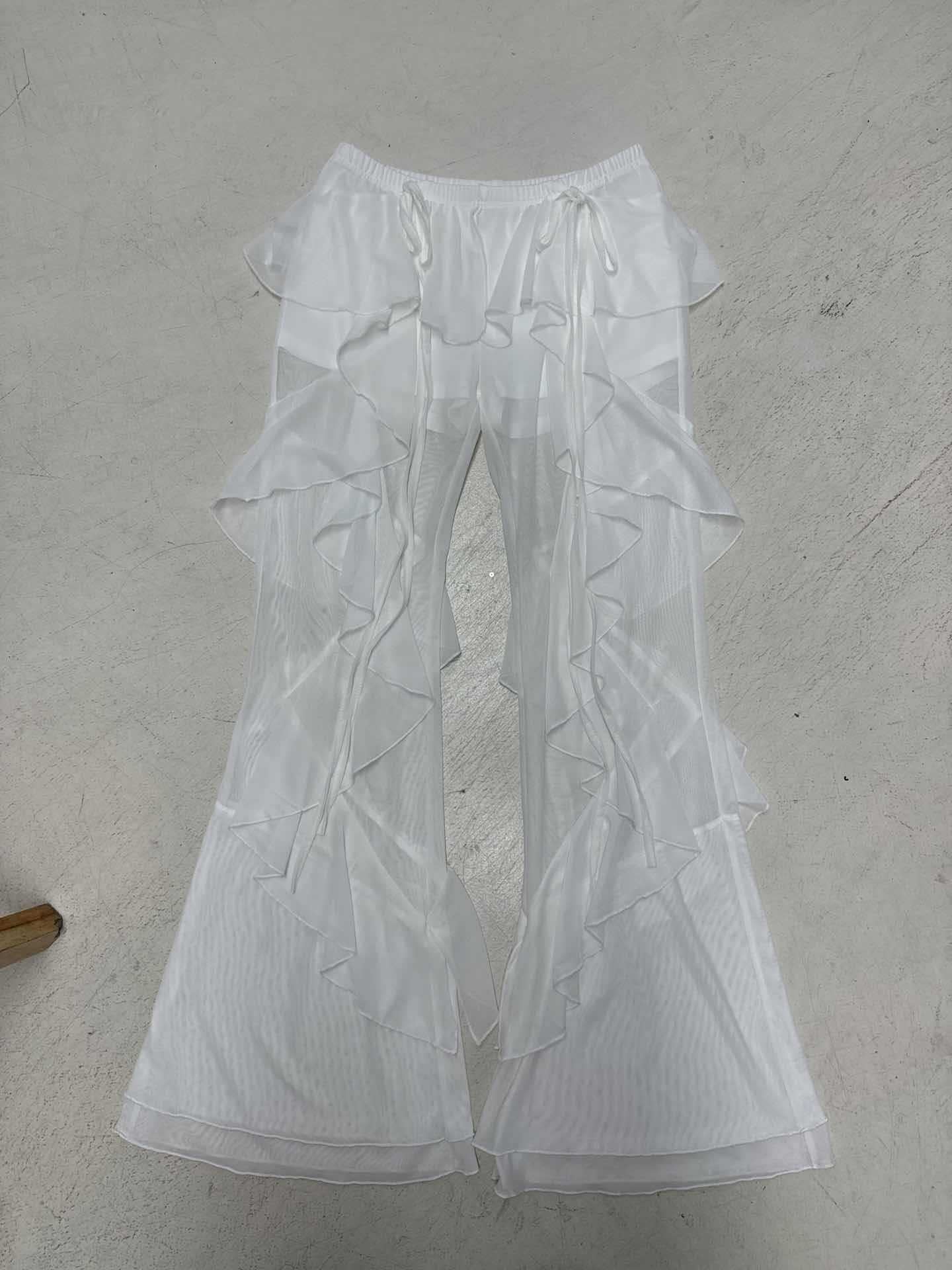 Damen Rüschenhose mit elastischem Bund und transparentem Design Heidi-Mode - Image 6