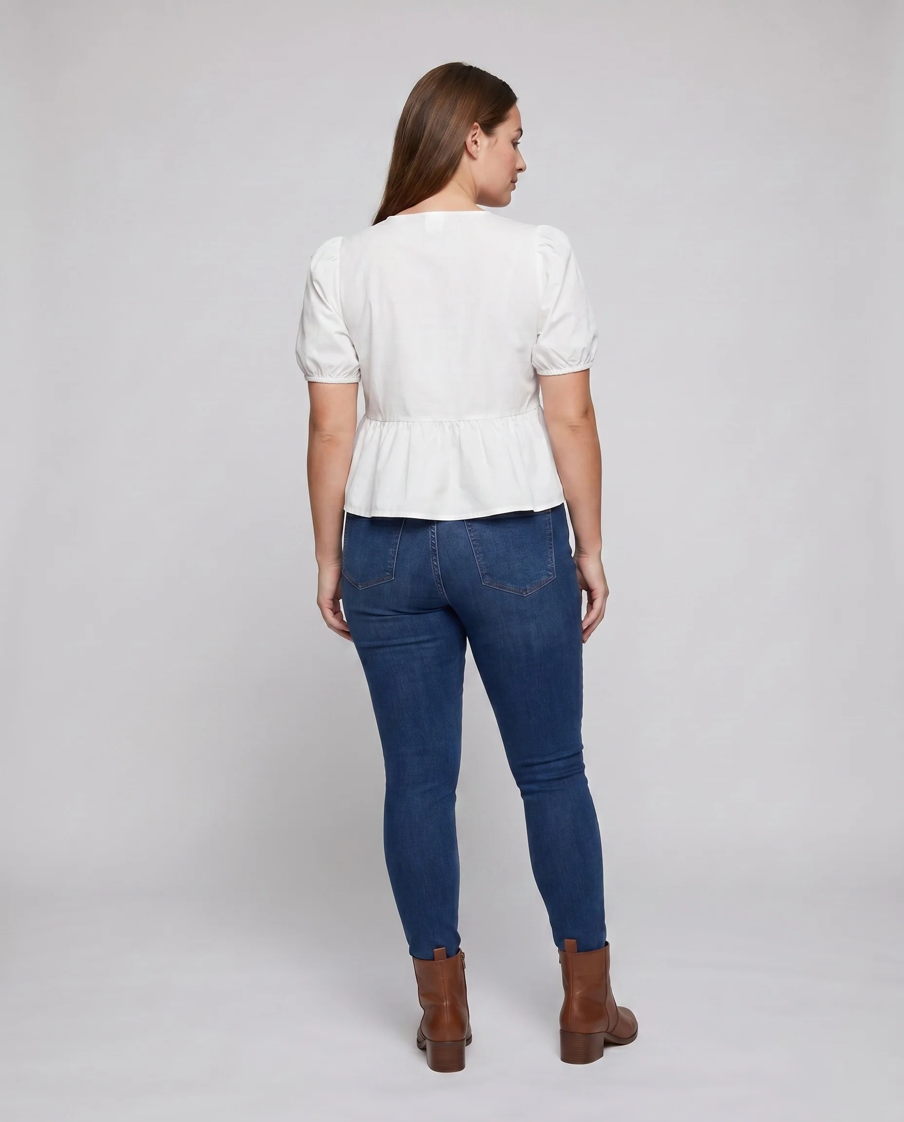 Damen Rüschenshirt mit dekorativem Kordelzug und Puffärmeln - Image 4