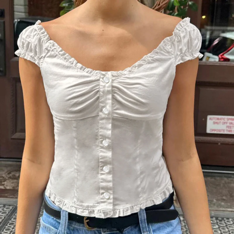 Damen Rüschenshirt mit eleganter Knopfleiste R&B - Image 3
