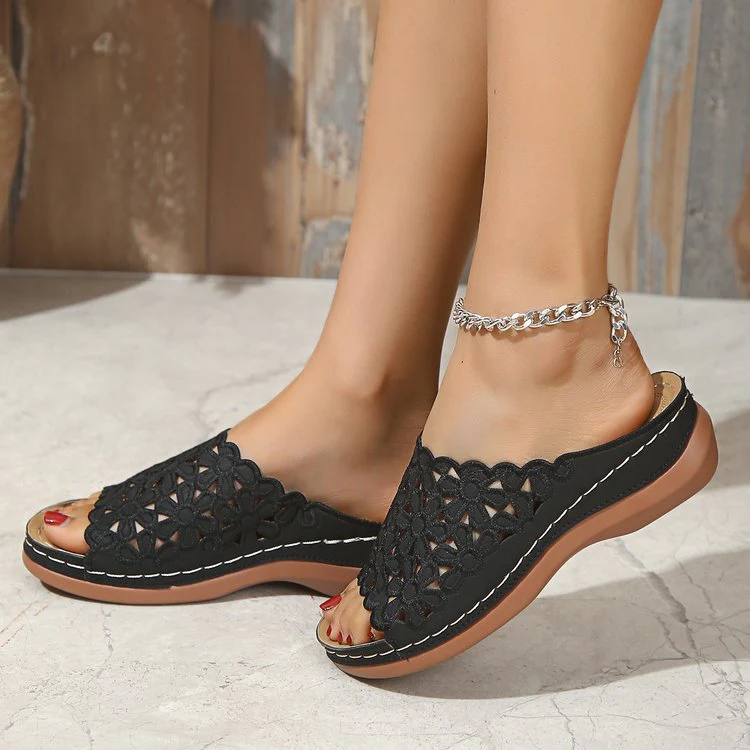 Damen Sandalen mit floraler Spitze Heidi-Mode - Image 4