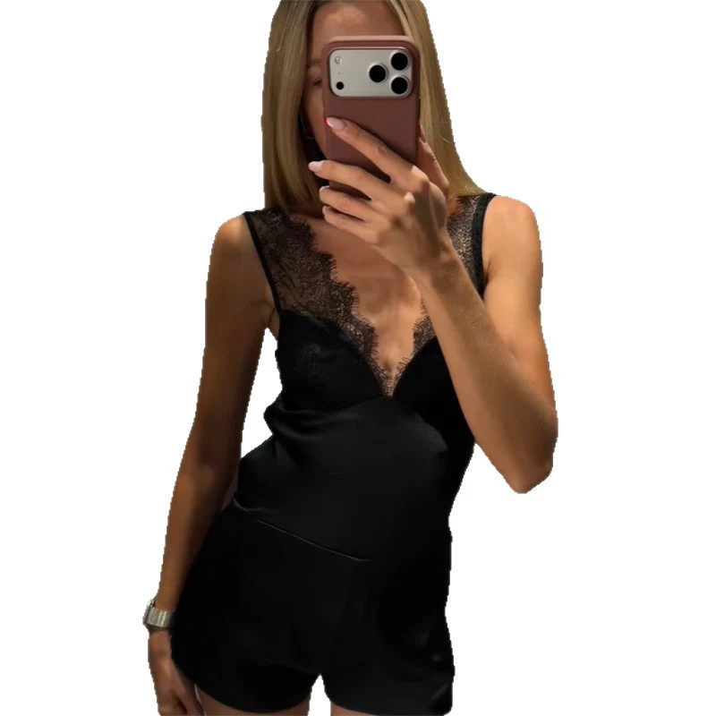 Damen Satin-Cami-Top mit feiner Spitze und verstellbaren Trägern R&B - Image 5