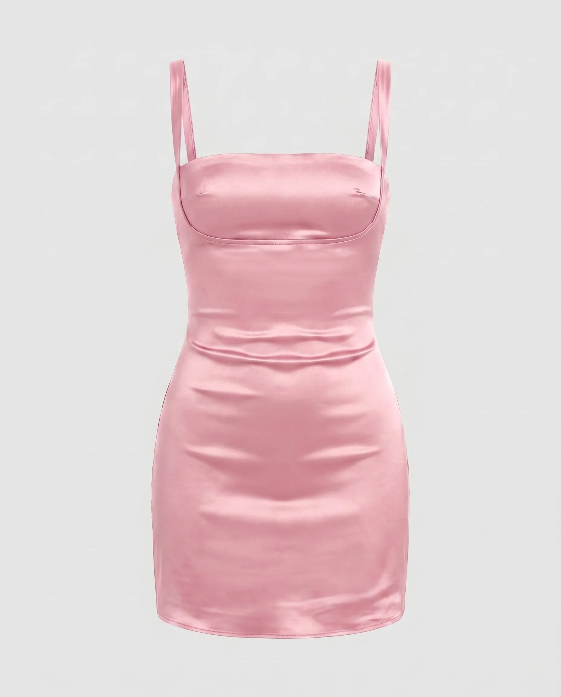 Damen Satin Minikleid mit verführerischem Schnitt und eleganten Spaghettiträgern R&B - Image 6