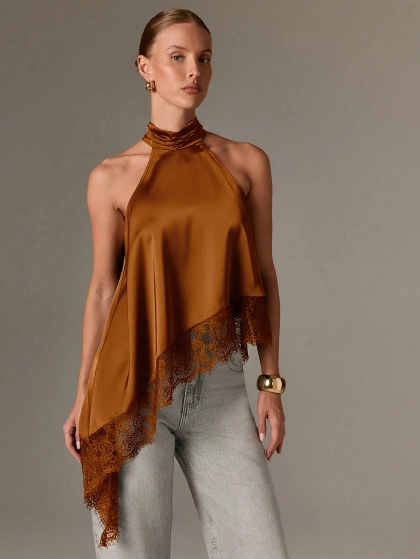 Damen Satin-Oberteil mit raffinierten Spitzenakzenten R&B - Image 5