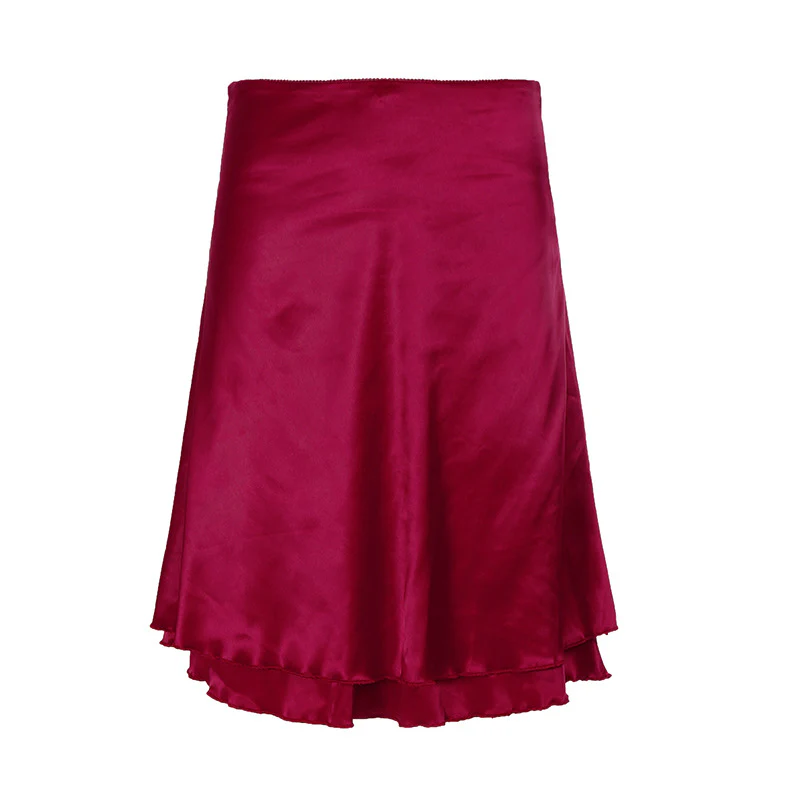 Damen Satin-Rock mit voluminösem Rüschenabschluss und elastischem Bund R&B - Image 6