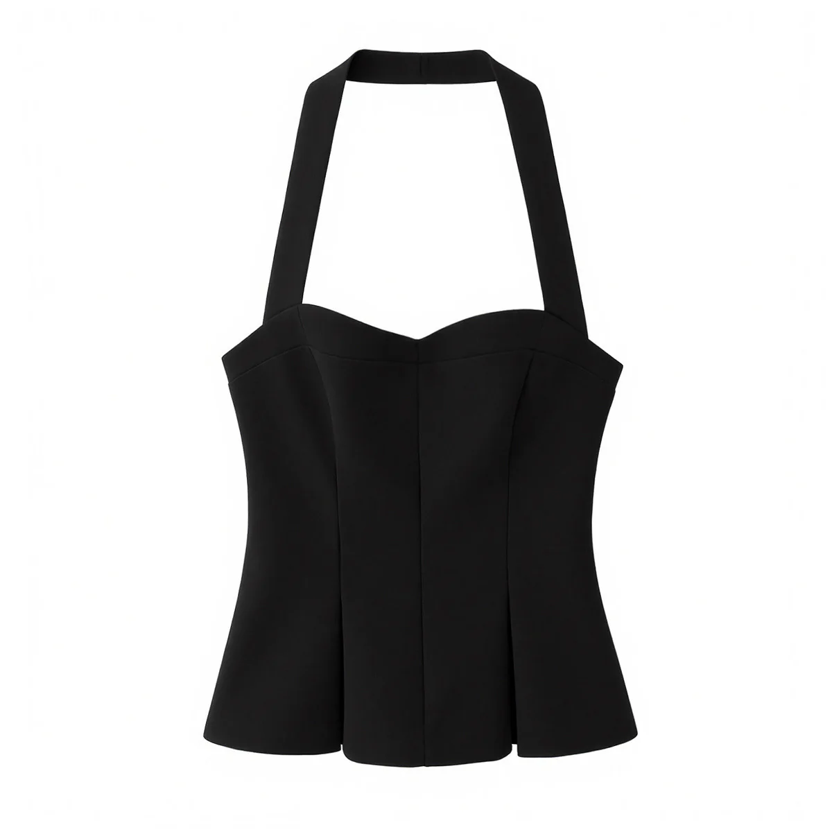 Damen schicke Bustier-Bluse mit taillierter Silhouette und dekorativem Halterneck R&B - Image 6