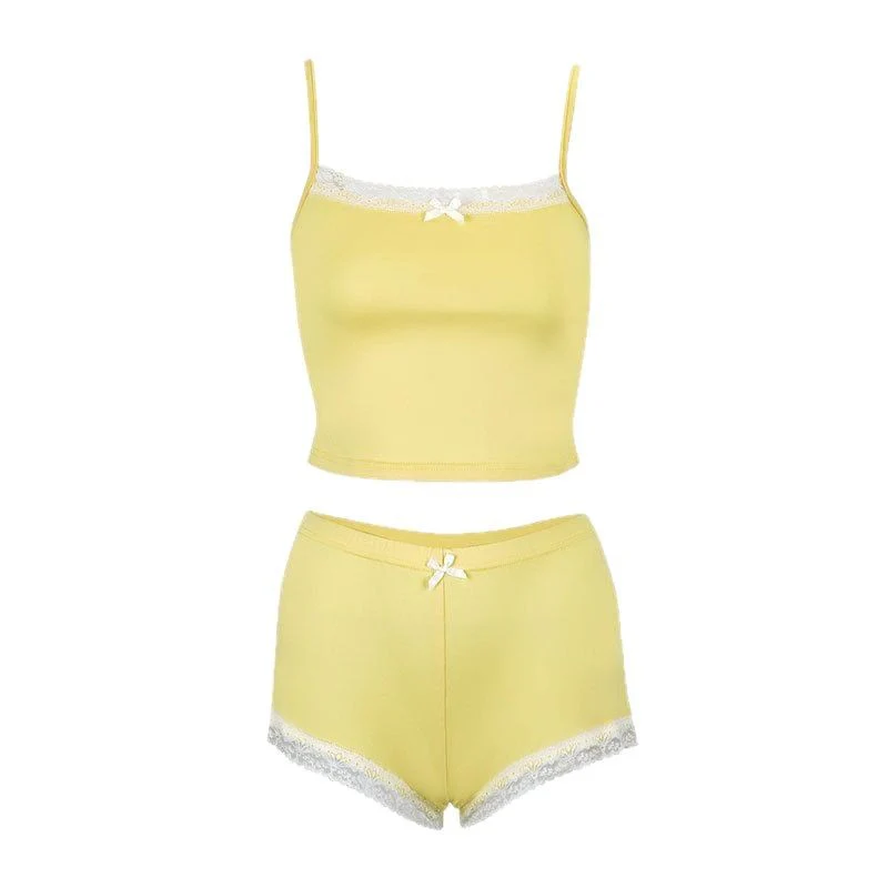 Damen Schlafanzug-Set aus zarter Mikrofaser mit Spitze R&B - Image 5