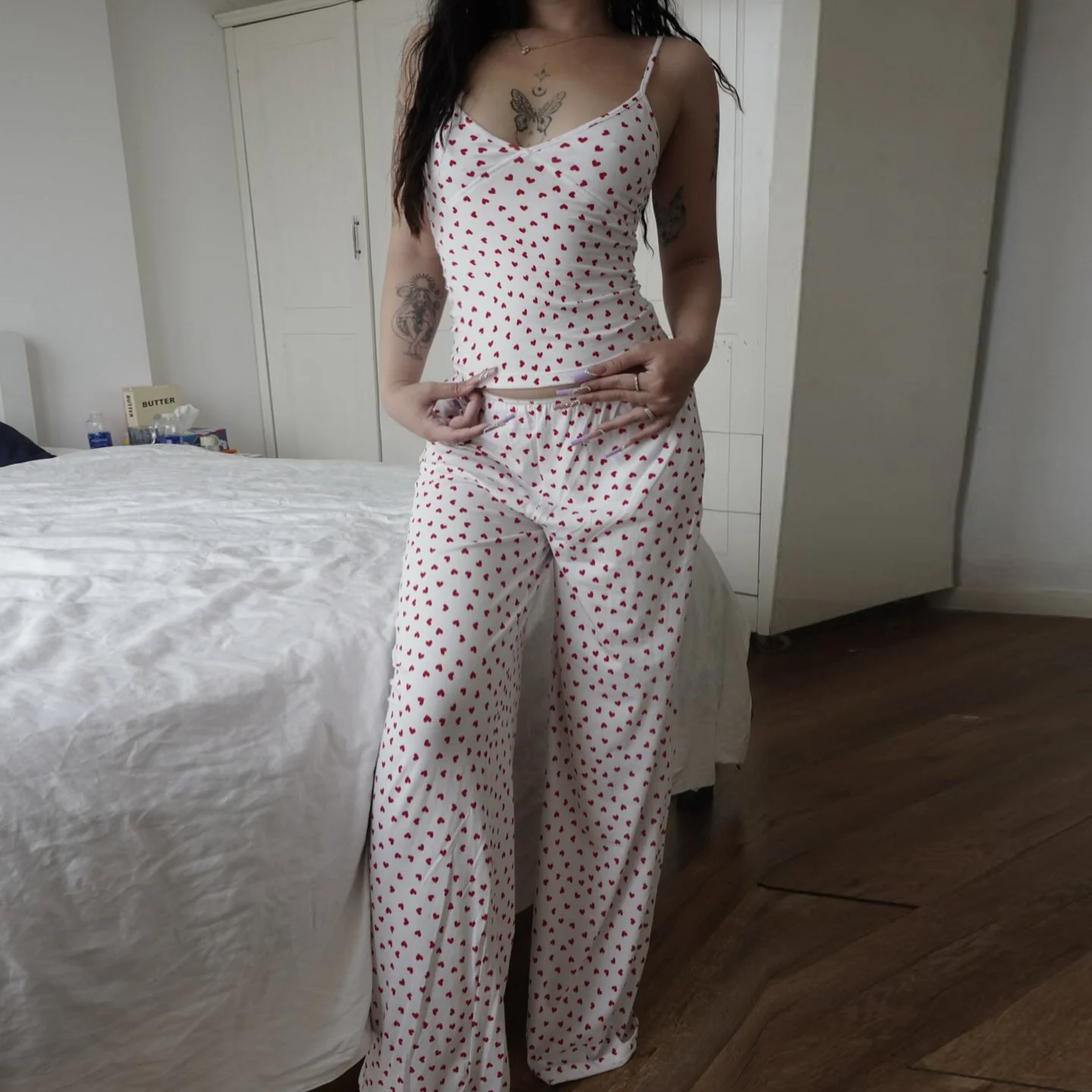 Damen Schlafanzug Set mit romantischem Herzmuster und weichem Stoff R&B - Image 7