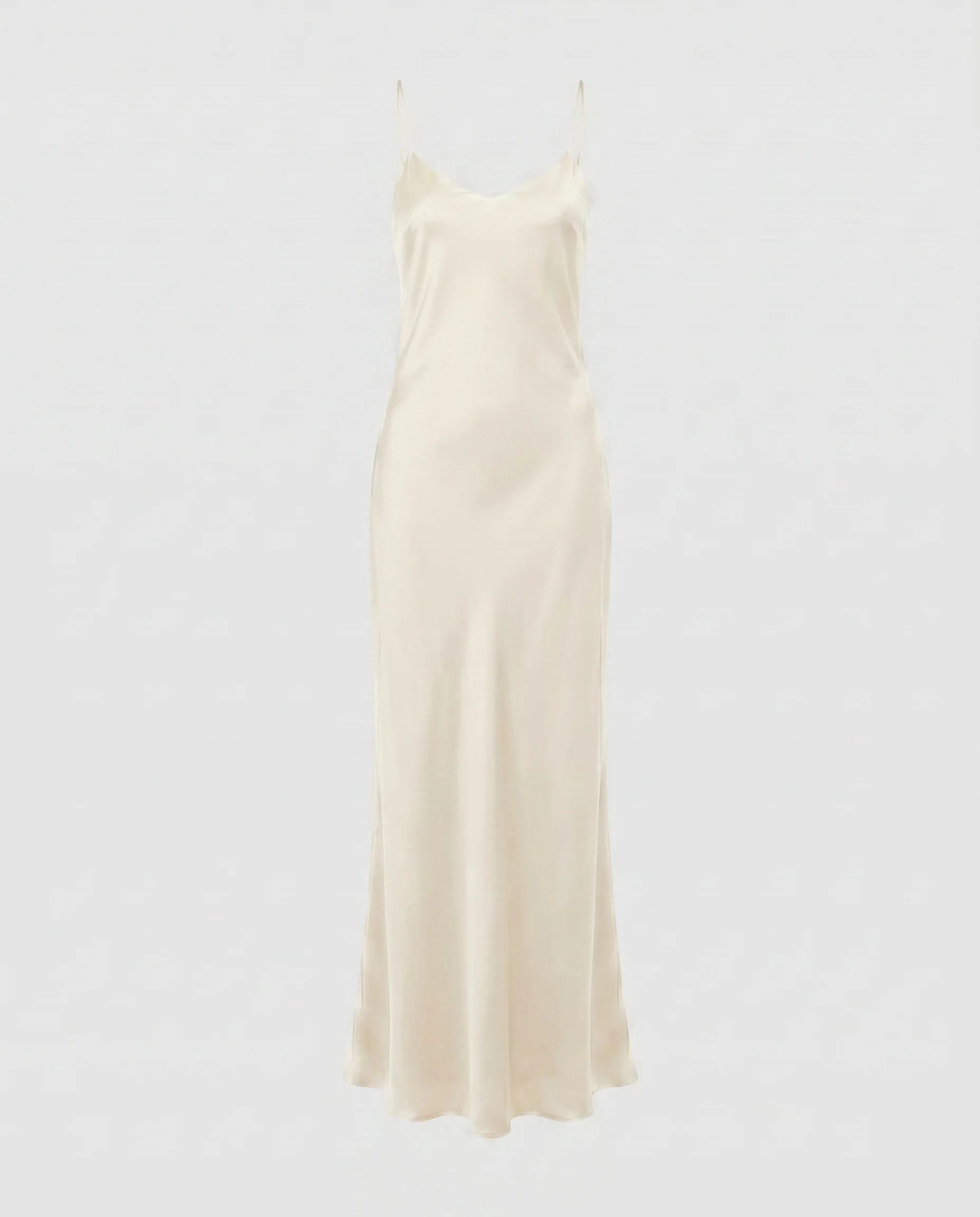 Damen Schlichtes Satin-Maxikleid mit feinen Spaghettiträgern R&B - Image 6